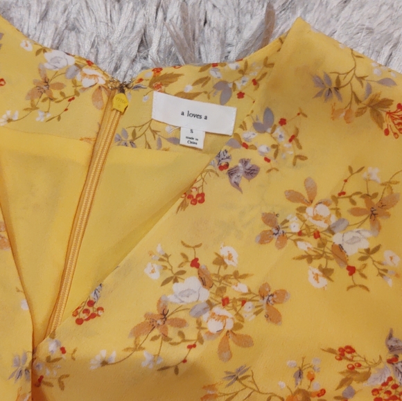 A Loves A Floral Yellow high low Dress - Picture 2 of 6